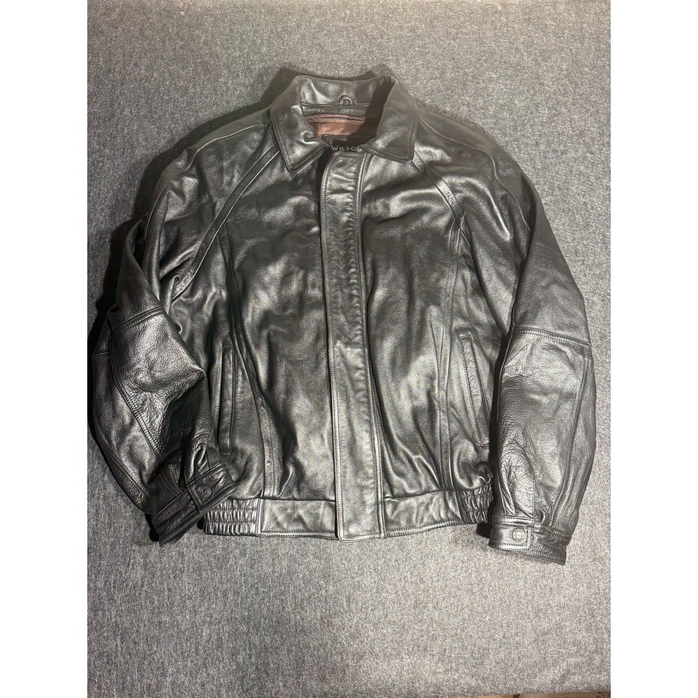 Wilsons Leather Experts Black Bomber Jacket Thinsulate Ultra 2XLT Mens Tall